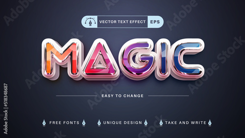 Magic - editable text effect,  font style graphic illustration