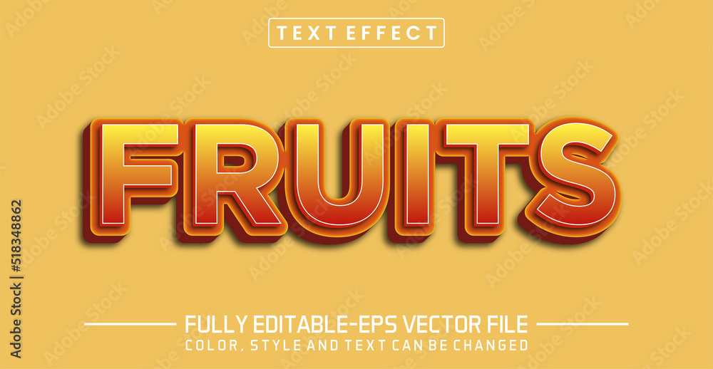 Obraz premium Fruits Text Effect - Editable 3D Text Style