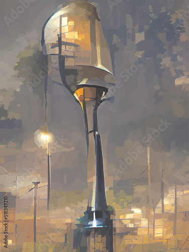 vintage street lamp in the night