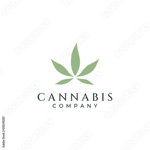 Marijuana or cannabis  leaf logo or illustration template vector design.