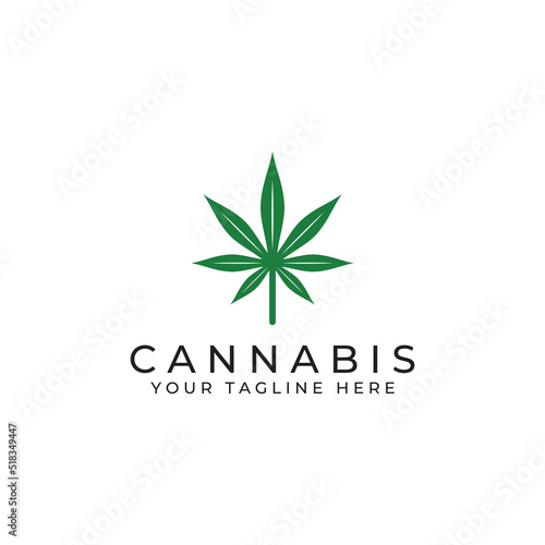 Marijuana or cannabis  leaf logo or illustration template vector design.