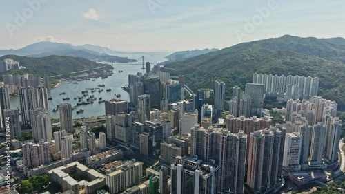 Drone reveals Tsuen Wan Town Center, western New Territories, Hong Kong photo
