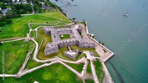 Canvas Print Birds eye view of the Castillo de San Marcos in St