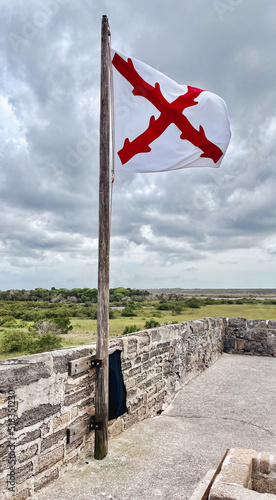 Flag flying above Fort Matanzas in St. Augustine Fl. 