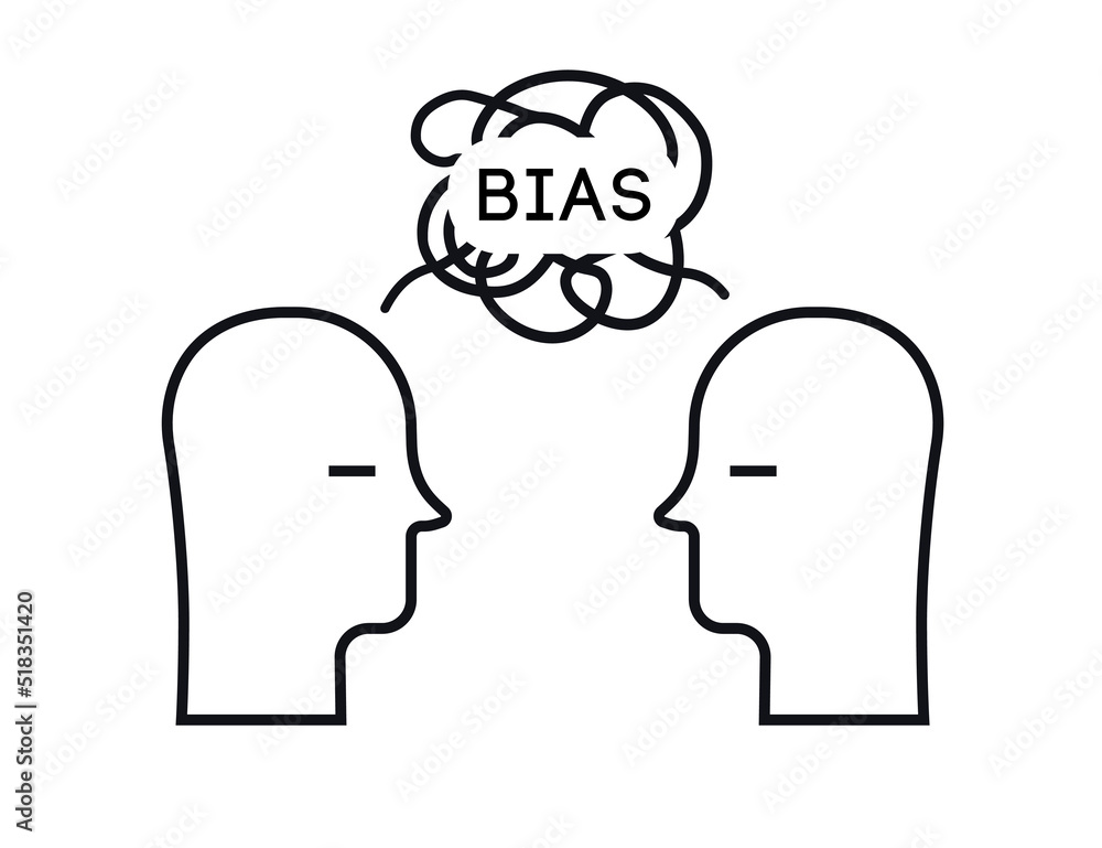 Bias communication two person concept illlustration, unclear explanations, not understanding, confused speech, talking nonsense speech, gossip, hard speaking, abusing talk, depression, stress Bias communication two person concept illlustration, unclear explanations, not understanding, confused speech, talking nonsense speech, gossip, hard speaking, abusing talk, depression, stress