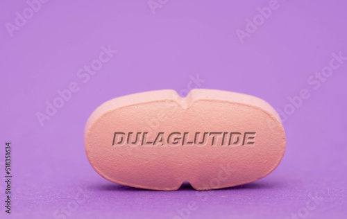 Dulaglutide Pharmaceutical medicine pills  tablet  Copy space. Medical concepts. photo