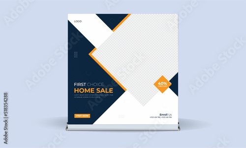 Modern new creative real estate Digital business marketing social media post template, Sport and tech design template. eps