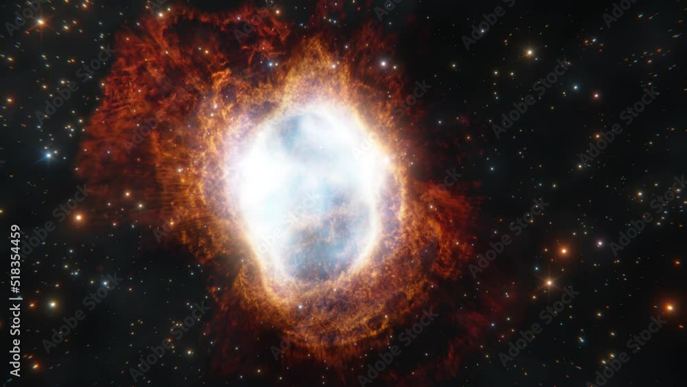 Flying through the star fields in deep space towards a massive nebula ...