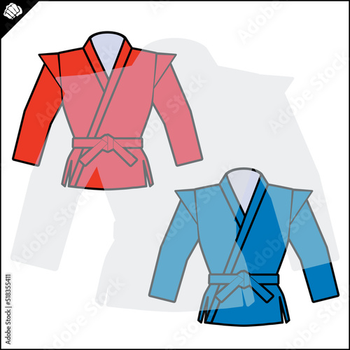 Karate emblem. Martial art creative colored simbol design. Vector, EPS.