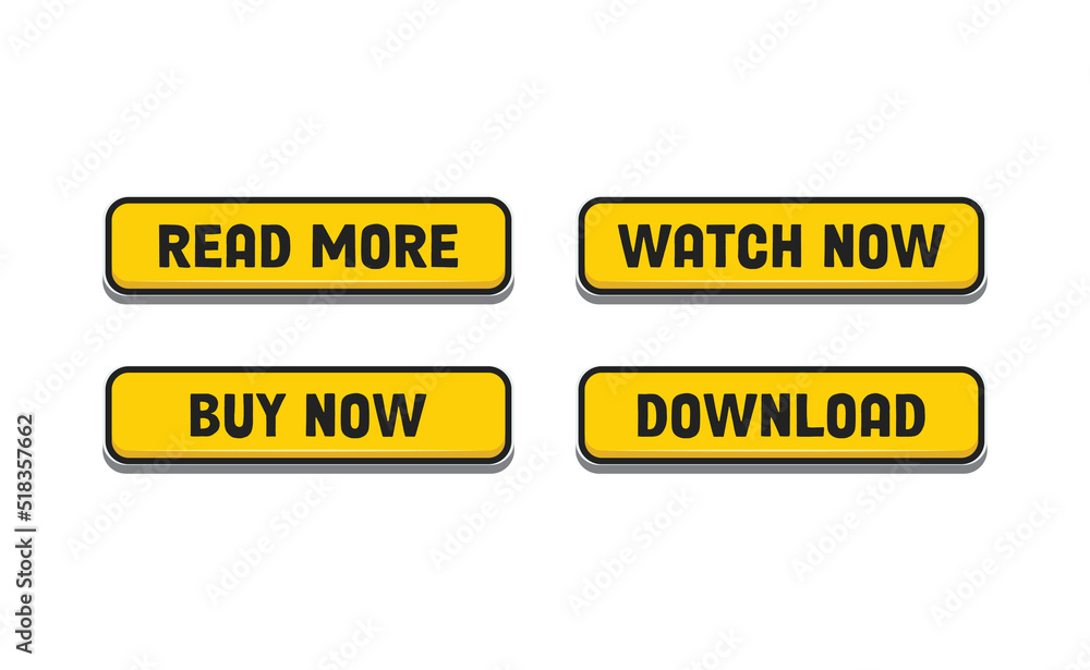 Call to action buttons collection. Download, read more, buy now signs.