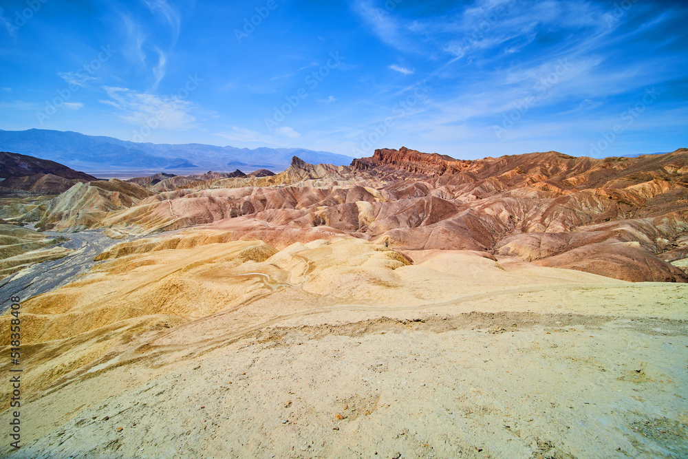 Fototapeta premium View on rocky slope of Zabriskie Point in Death Valley