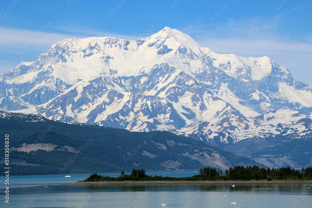 Mount Saint Elias seen from Icy Bay, Alaska, United States 