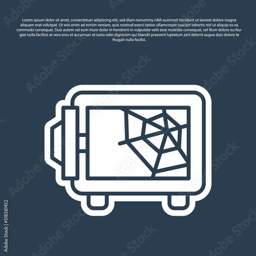 Blue line Safe icon isolated on blue background. The door safe a bank vault with a combination lock. Reliable Data Protection. Vector