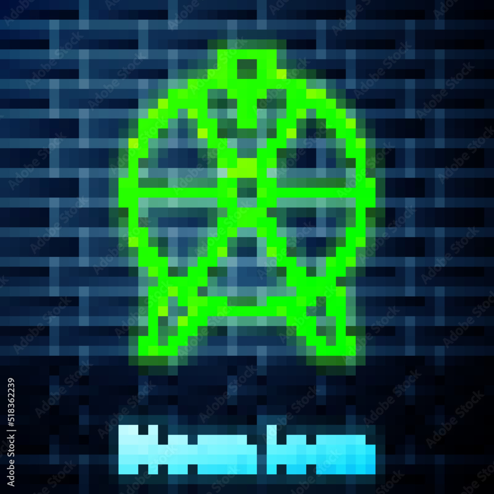 Glowing neon line Lucky wheel icon isolated on brick wall background. Vector Glowing neon line Lucky wheel icon isolated on brick wall background. Vector