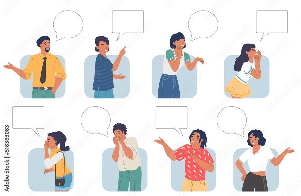 People giving tips advices and tricks vector set People giving tips advices and tricks vector set