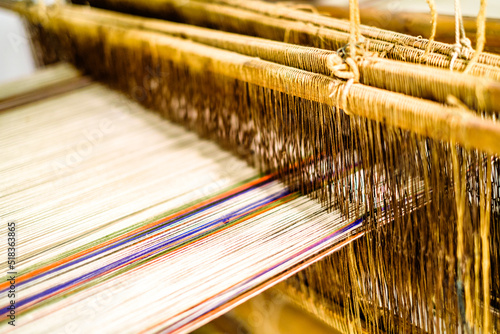 antique weaving loom - close up