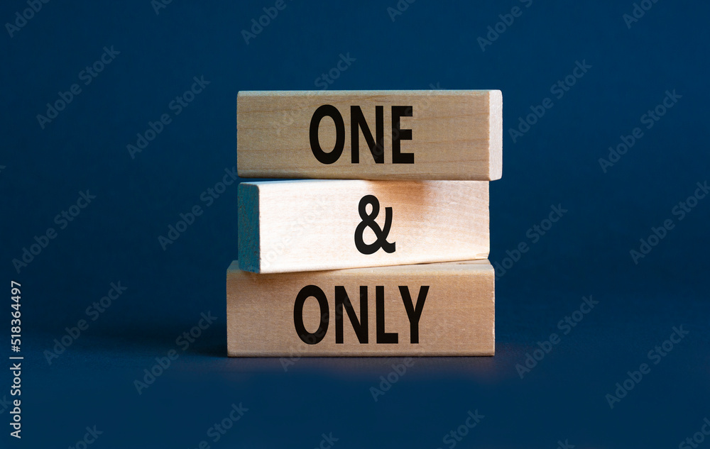 One and only symbol. Concept words One and only on wooden blocks on a beautiful grey table grey background. Business, motivational One and only concept. Copy space. One and only symbol. Concept words One and only on wooden blocks on a beautiful grey table grey background. Business, motivational One and only concept. Copy space.