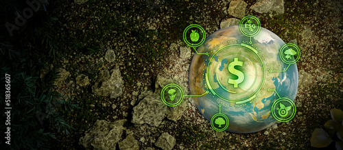 Eco Friendly Earth Sustainability Preservation Concept Banner Background 3D Illustration
