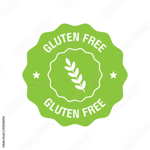 Gluten free label vector icon. Gluten free food icon or dietetic product nutrition sign
