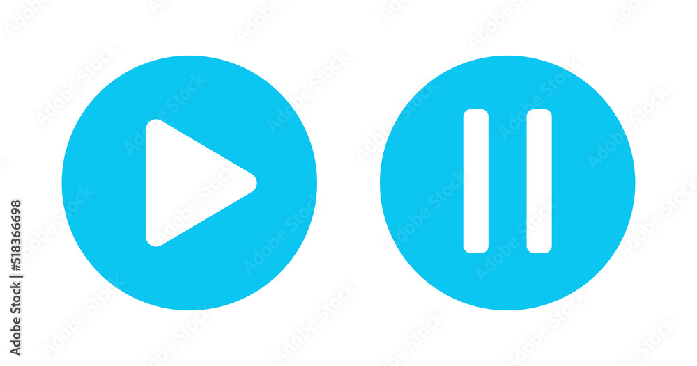 Play and pause icon ui interface isolated on white background. Vector 10 eps Play and pause icon ui interface isolated on white background. Vector 10 eps