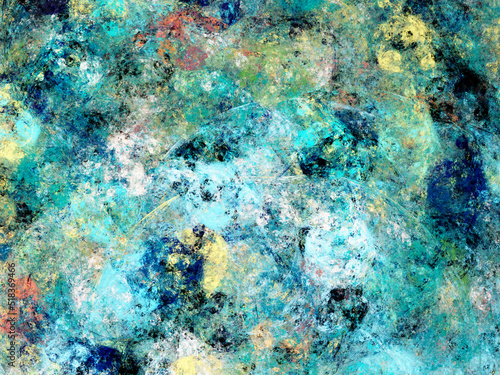 Fototapeta Naklejka Na Ścianę i Meble -  blue abstract fractal background 3d rendering illustration