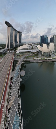 The Iconic Marina Bay Sands Landmark Hotel, Art Museum and Surrounding Tourist Attraction Areas