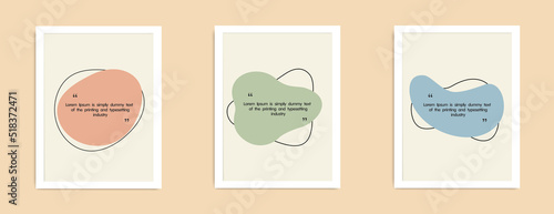 Quote frames blank template set. Mid century modern graphic. Blank template for your text, speech quotes in an empty bubble