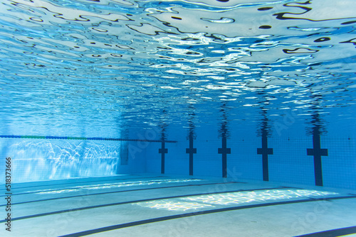 underwater view of empty swimming pool