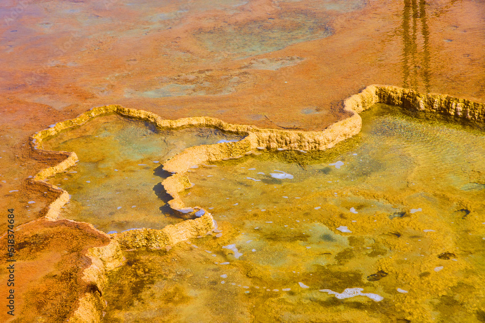 Yellowstone detail of hot spring terraces