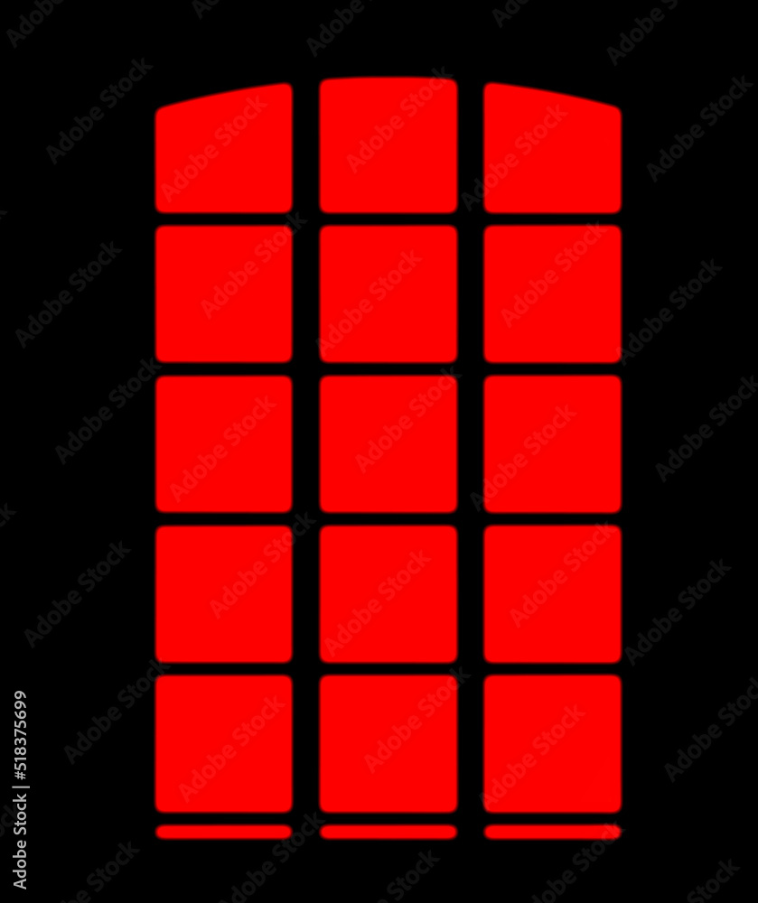 Oldwindow. Graphic of a red and black window design for copy space and ...