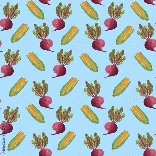 seamless pattern with vegetables photo