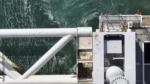 Bird's Eye View of a Storm Surge Barrier Bridge in the Netherlands
