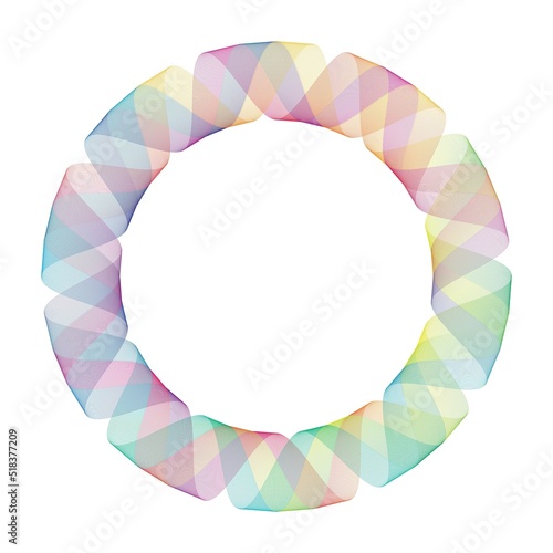 Abstract rainbow circle wave frame background. Vector illustration.