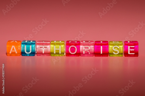the word "authorise" made up of cubes