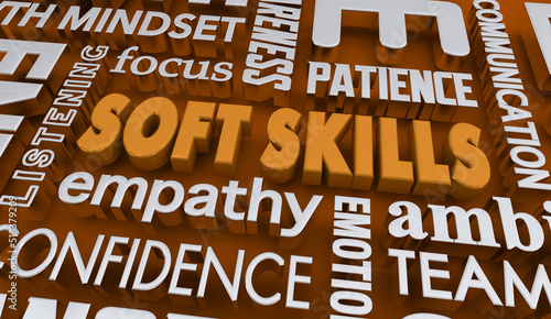 Soft Skills Creativity Confidence Job Candidate Top Qualities Words 3d Illustration