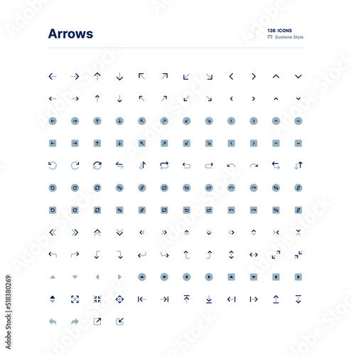 Arrows UI Icons Pack Duotone Style