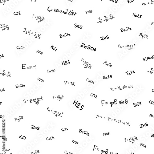 Seamless pattern doodle vector pattern of healthy food, organic food vegetables, fruits, meat on white background.