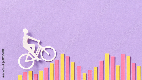 Cyclist riding on diagram