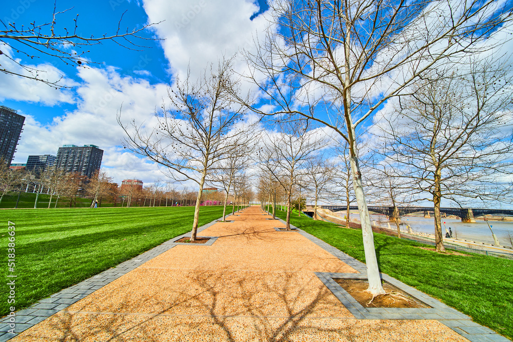 Naklejka premium Walking path through St. Louis in early spring