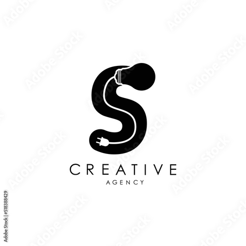 creative letter logo design with letter S icon light weight logo with elegant vector design.
