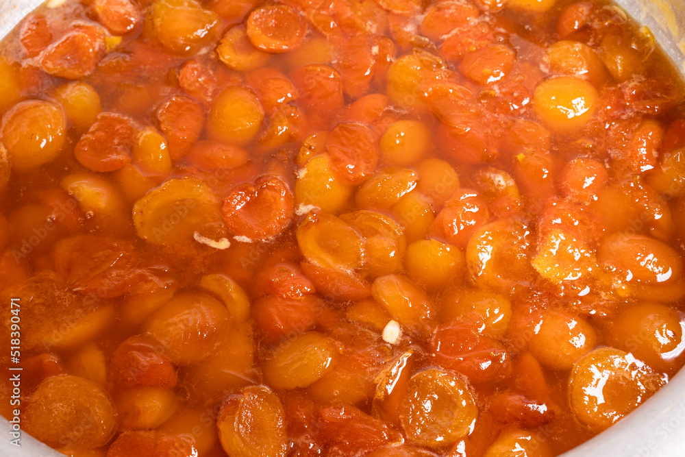 Apricot jam. Apricots in their own juice in the form of jam Apricot jam. Apricots in their own juice in the form of jam