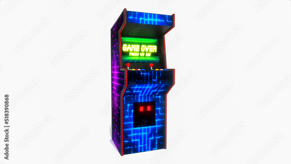an arcade slot machine (3d rendering) an arcade slot machine (3d rendering)