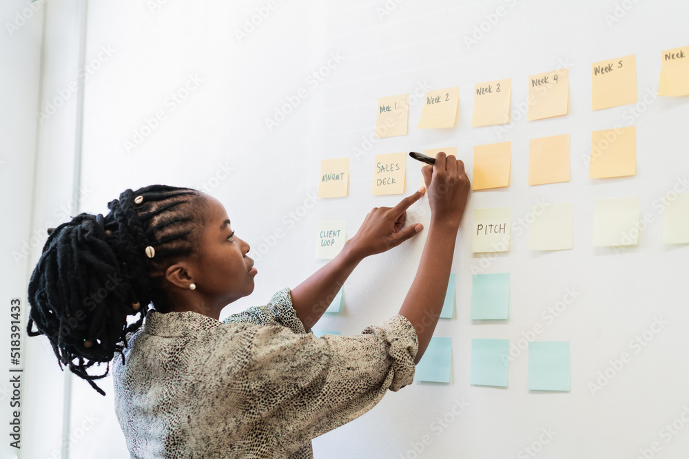 © Bruce and Rebecca Meissner/Stocksy - Business woman brainstorming © Bruce and Rebecca Meissner/Stocksy - Business woman brainstorming