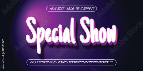 special show editable purple 3d text effect