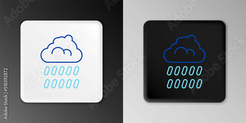 Line Cloud with rain icon isolated on grey background. Rain cloud precipitation with rain drops. Colorful outline concept. Vector