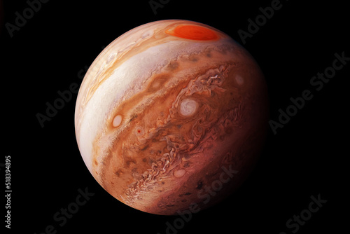 Fototapeta Naklejka Na Ścianę i Meble -  Planet Jupiter on a dark background. Elements of this image furnished by NASA