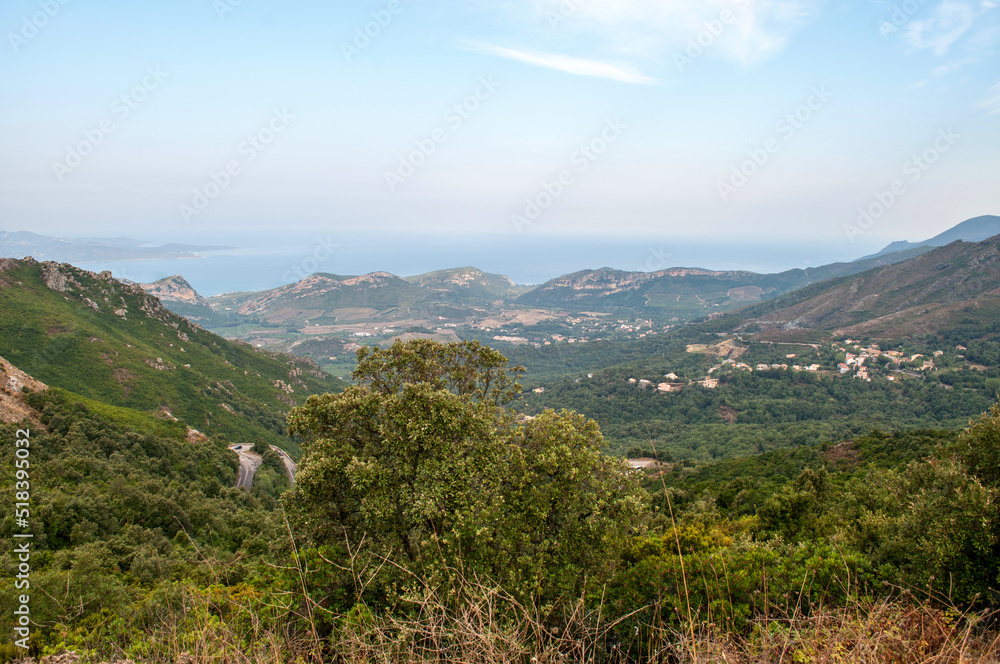 Fototapeta premium View of a typical mountainous landscape on the island of Corsica, France