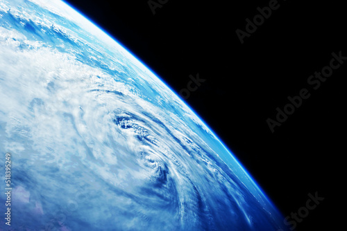 Hurricane from space, on the surface of the Earth. Elements of this image furnished by NASA