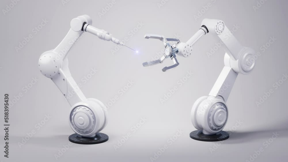 Mechanical arm with white background, 3d rendering. Mechanical arm with white background, 3d rendering.