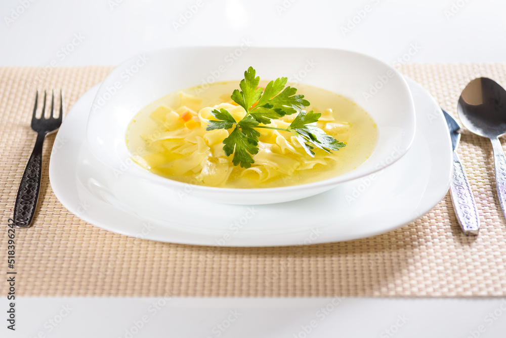 Broth - traditional Polish soup - healthy and nutritious. Broth - traditional Polish soup - healthy and nutritious.